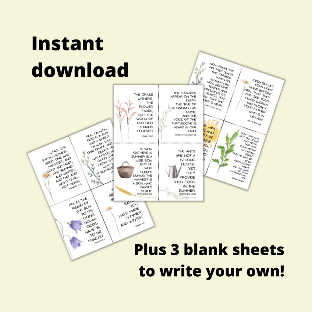 summer scripture cards