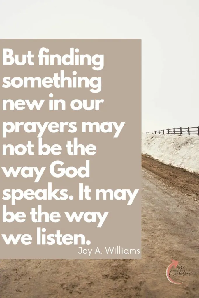 prayer walk quote with dirt road in background